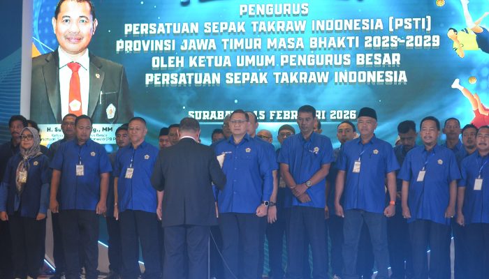 Dilantik Jadi Ketum PSTI Jatim, Aries Agung Dorong Bergulirnya Liga Sepak Takraw