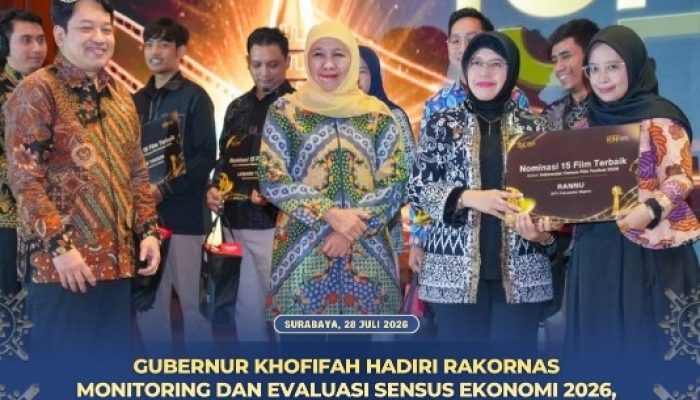 Rakornas Evaluasi dan Monitoring Sensus Ekonomi 2026, Gubernur Khofifah Sebut Data BPS Fondasi Pembangunan Presisi dan Kunci Hadirkan Kebijakan yang Tepat Sasaran